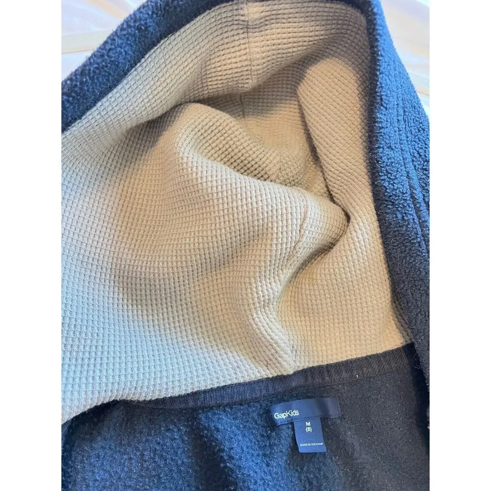 Gap Boy's Logo Fleece Full Zip Hoodie Navy Blue Size M (8)